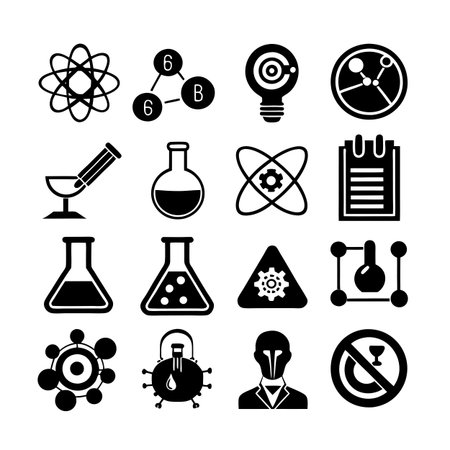 Science and Research Icon Set Collection Vector for UI Documents Websites and Mobile Applicationsのイラスト素材