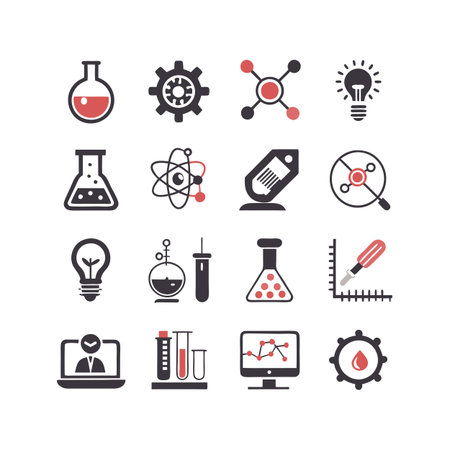 Science and Research Icon Set Collection Vector for UI Documents Websites and Mobile Applicationsのイラスト素材