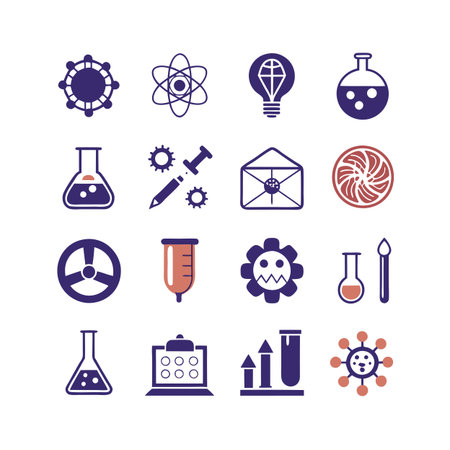 Science and Research Icon Set Collection Vector for UI Documents Websites and Mobile Applicationsのイラスト素材