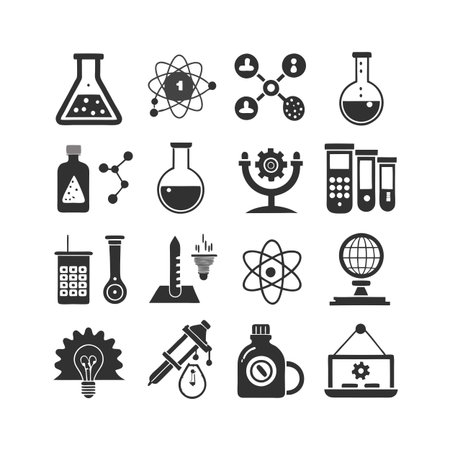 Science and Research Icon Set Collection Vector for UI Documents Websites and Mobile Applicationsのイラスト素材