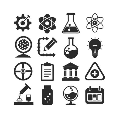 Science and Research Icon Set Collection Vector for UI Documents Websites and Mobile Applicationsのイラスト素材