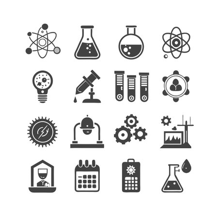 Science and Research Icon Set Collection Vector for UI Documents Websites and Mobile Applicationsのイラスト素材