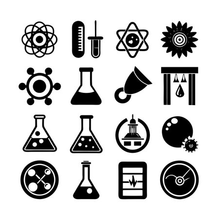 Science and Research Icon Set Collection Vector for UI Documents Websites and Mobile Applicationsのイラスト素材