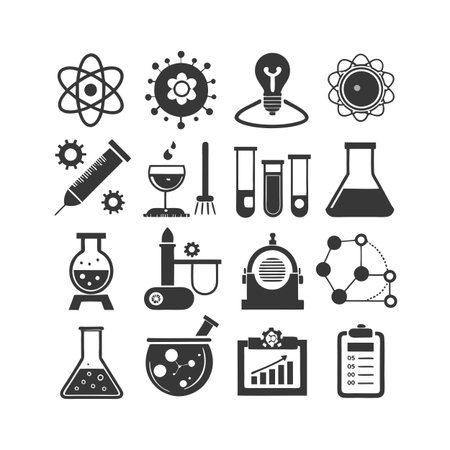 Science and Research Icon Set Collection Vector for UI Documents Websites and Mobile Applicationsのイラスト素材