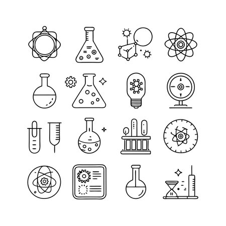 Science and Research Icon Set Collection Vector for UI Documents Websites and Mobile Applicationsのイラスト素材