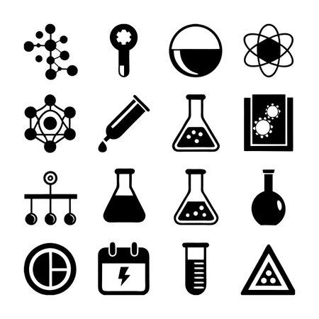Science and Research Icon Set Collection Vector for UI Documents Websites and Mobile Applicationsのイラスト素材