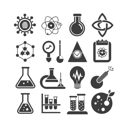 Science and Research Icon Set Collection Vector for UI Documents Websites and Mobile Applicationsのイラスト素材
