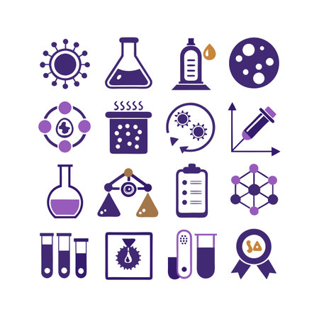 Science and Research Icon Set Collection Vector for UI Documents Websites and Mobile Applicationsのイラスト素材