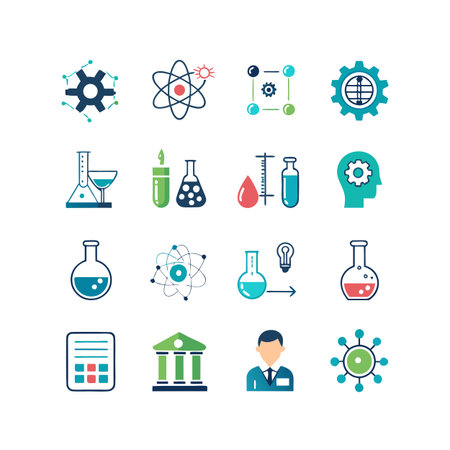 Science and Research Icon Set Collection Vector for UI Documents Websites and Mobile Applicationsのイラスト素材