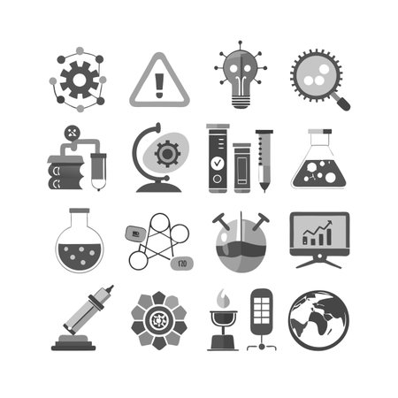 Science and Research Icon Set Collection Vector for UI Documents Websites and Mobile Applicationsのイラスト素材