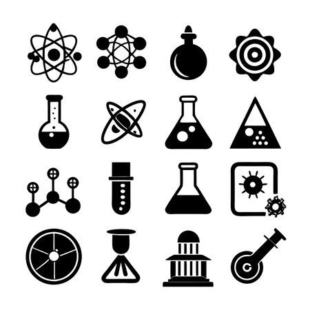 Science and Research Icon Set Collection Vector for UI Documents Websites and Mobile Applicationsのイラスト素材