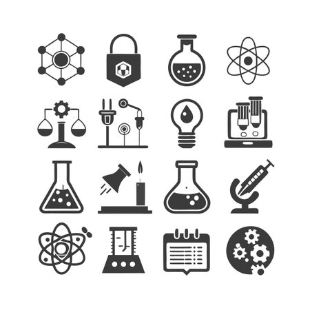 Science and Research Icon Set Collection Vector for UI Documents Websites and Mobile Applicationsのイラスト素材