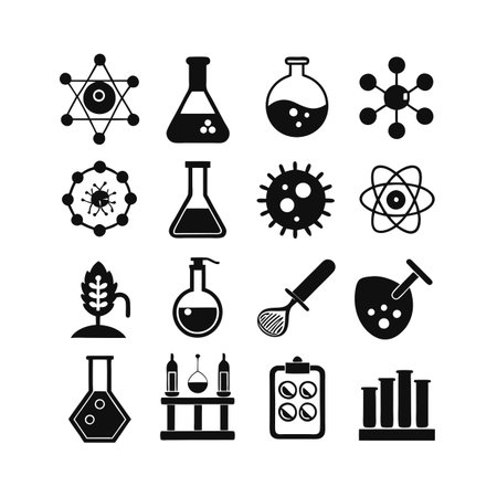 Science and Research Icon Set Collection Vector for UI Documents Websites and Mobile Applicationsのイラスト素材