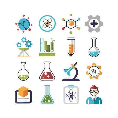 Science and Research Icon Set Collection Vector for UI Documents Websites and Mobile Applicationsのイラスト素材
