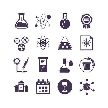 Science and Research Icon Set Collection Vector for UI Documents Websites and Mobile Applicationsのイラスト素材