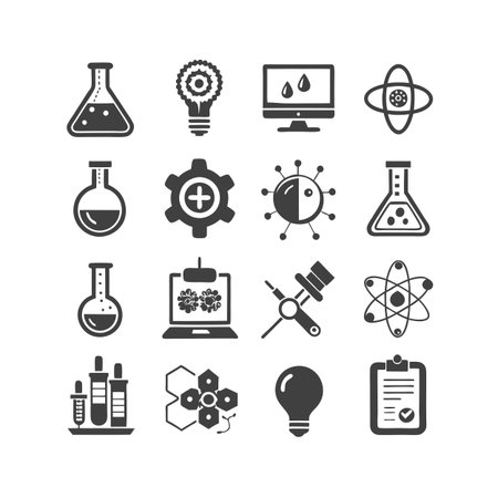 Science and Research Icon Set Collection Vector for UI Documents Websites and Mobile Applicationsのイラスト素材