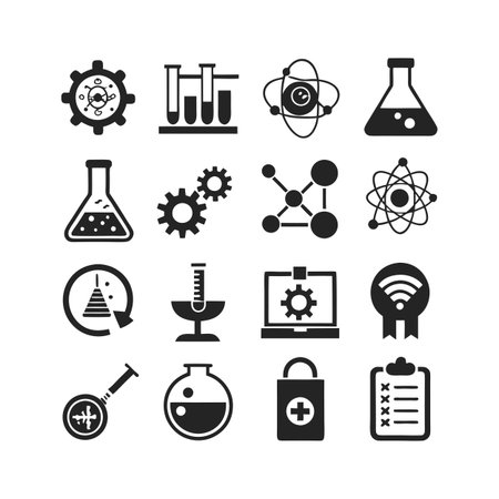 Science and Research Icon Set Collection Vector for UI Documents Websites and Mobile Applicationsのイラスト素材
