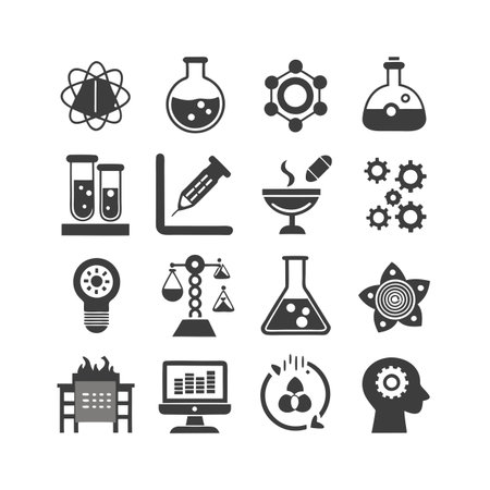 Science and Research Icon Set Collection Vector for UI Documents Websites and Mobile Applicationsのイラスト素材