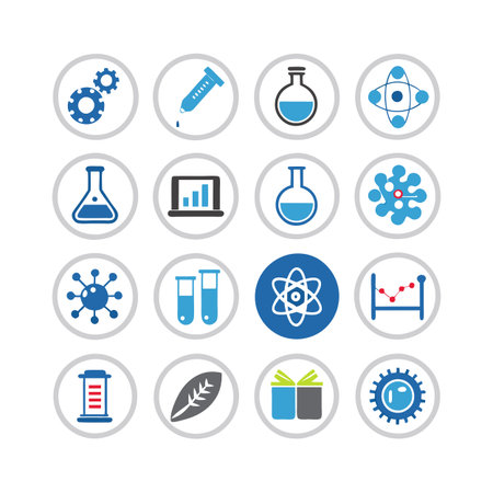 Science and Research Icon Set Collection Vector for UI Documents Websites and Mobile Applicationsのイラスト素材