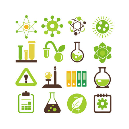 Science and Research Icon Set Collection Vector for UI Documents Websites and Mobile Applicationsのイラスト素材