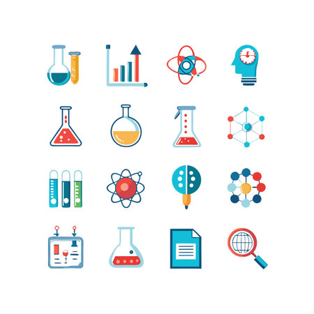 Science and Research Icon Set Collection Vector for UI Documents Websites and Mobile Applicationsのイラスト素材