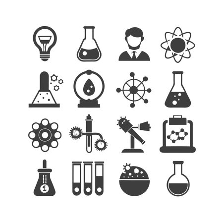 Science and Research Icon Set Collection Vector for UI Documents Websites and Mobile Applicationsのイラスト素材
