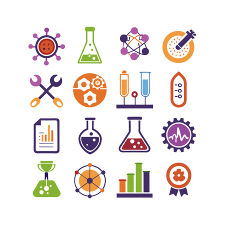 Science and Research Icon Set Collection Vector for UI Documents Websites and Mobile Applicationsのイラスト素材