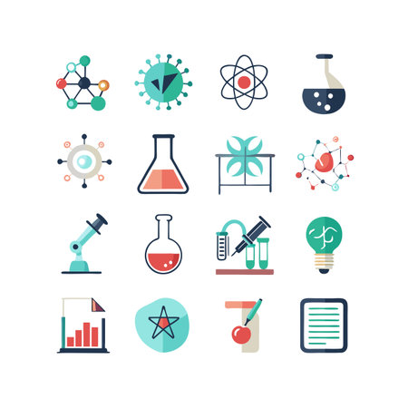 Science and Research Icon Set Collection Vector for UI Documents Websites and Mobile Applicationsのイラスト素材