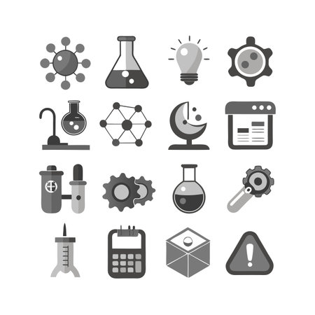 Science and Research Icon Set Collection Vector for UI Documents Websites and Mobile Applicationsのイラスト素材