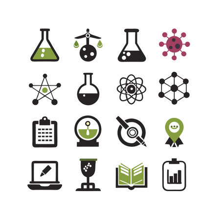 Science and Research Icon Set Collection Vector for UI Documents Websites and Mobile Applicationsのイラスト素材