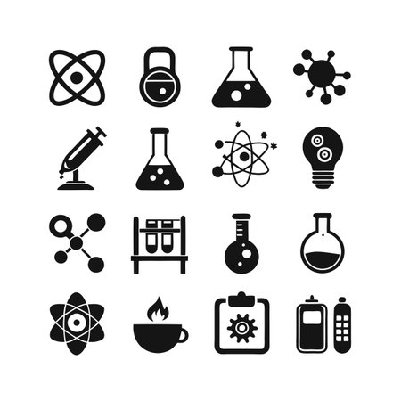 Science and Research Icon Set Collection Vector for UI Documents Websites and Mobile Applicationsのイラスト素材
