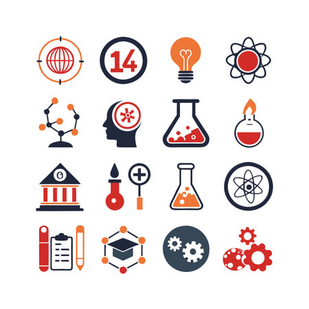 Science and Research Icon Set Collection Vector for UI Documents Websites and Mobile Applicationsのイラスト素材
