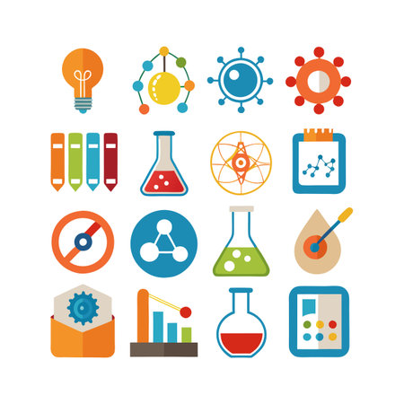 Science and Research Icon Set Collection Vector for UI Documents Websites and Mobile Applicationsのイラスト素材