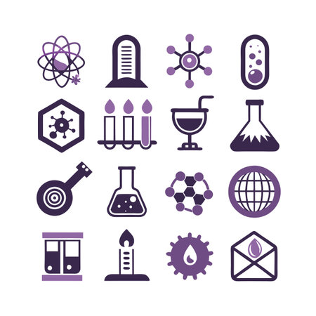 Science and Research Icon Set Collection Vector for UI Documents Websites and Mobile Applicationsのイラスト素材