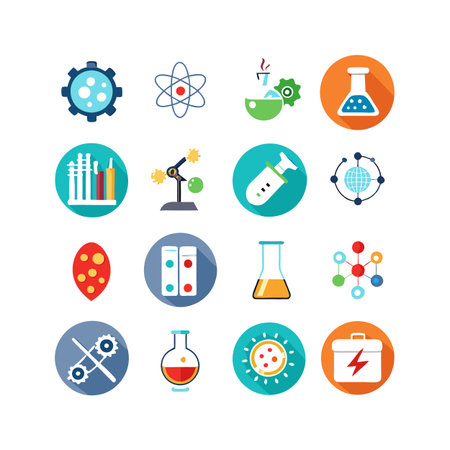 Science and Research Icon Set Collection Vector for UI Documents Websites and Mobile Applicationsのイラスト素材