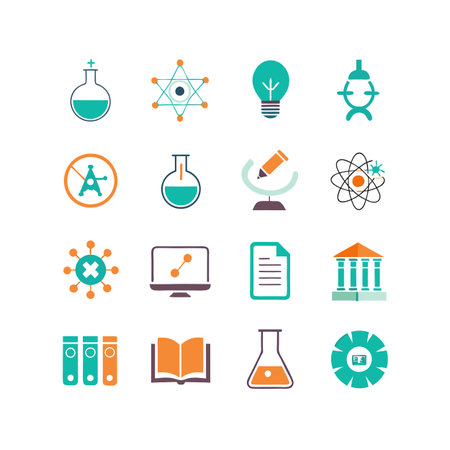 Science and Research Icon Set Collection Vector for UI Documents Websites and Mobile Applicationsのイラスト素材