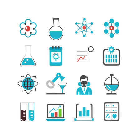 Science and Research Icon Set Collection Vector for UI Documents Websites and Mobile Applicationsのイラスト素材