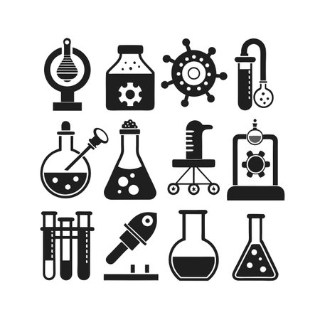 Science and Research Icon Set Collection Vector for UI Documents Websites and Mobile Applicationsのイラスト素材