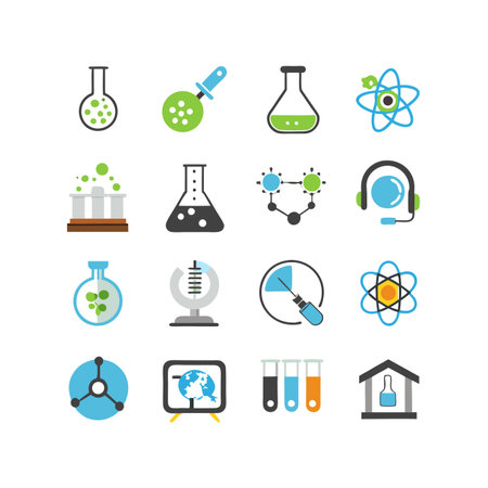 Science and Research Icon Set Collection Vector for UI Documents Websites and Mobile Applicationsのイラスト素材
