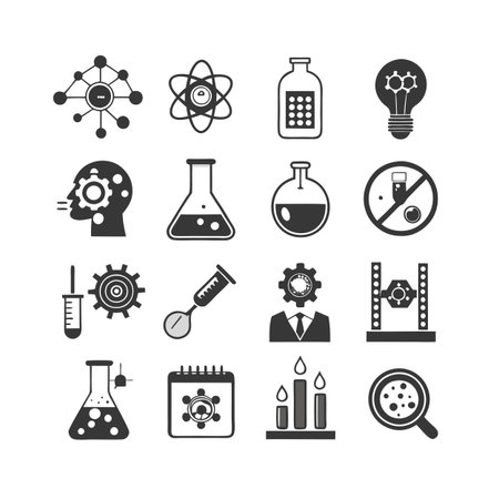 Science and Research Icon Set Collection Vector for UI Documents Websites and Mobile Applicationsのイラスト素材
