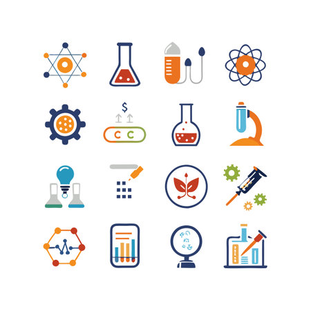 Science and Research Icon Set Collection Vector for UI Documents Websites and Mobile Applicationsのイラスト素材
