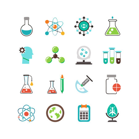 Science and Research Icon Set Collection Vector for UI Documents Websites and Mobile Applicationsのイラスト素材