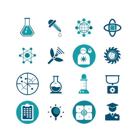 Science and Research Icon Set Collection Vector for UI Documents Websites and Mobile Applicationsのイラスト素材
