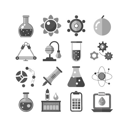 Science and Research Icon Set Collection Vector for UI Documents Websites and Mobile Applicationsのイラスト素材
