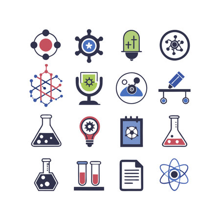 Science and Research Icon Set Collection Vector for UI Documents Websites and Mobile Applicationsのイラスト素材