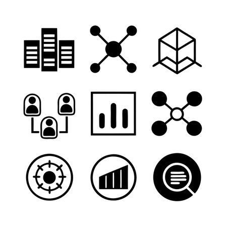 Data and Analytics Icon Set Collection Vector for UI Documents Websites and Mobile Applicationsのイラスト素材