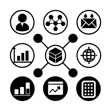 Data and Analytics Icon Set Collection Vector for UI Documents Websites and Mobile Applicationsのイラスト素材