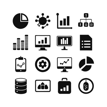 Data and Analytics Icon Set Collection Vector for UI Documents Websites and Mobile Applicationsのイラスト素材