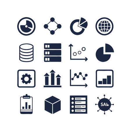 Data and Analytics Icon Set Collection Vector for UI Documents Websites and Mobile Applicationsのイラスト素材