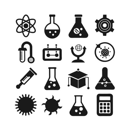 Science and Research Icon Set Collection Vector for UI Documents Websites and Mobile Applicationsのイラスト素材